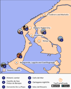 where to stay in cartagena first time map