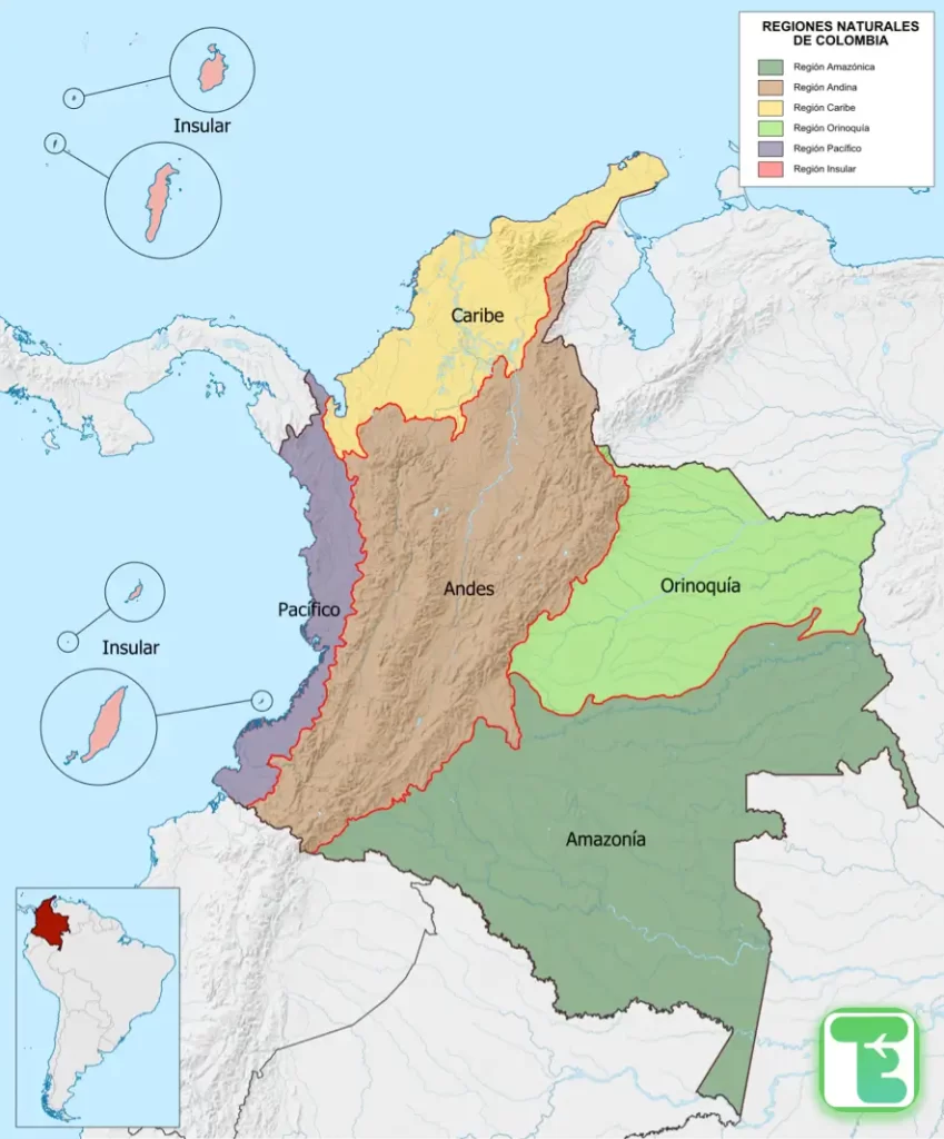 what to eat in Colombia region map