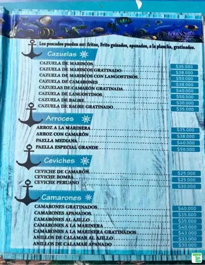 el mejor sabor del caribe menu